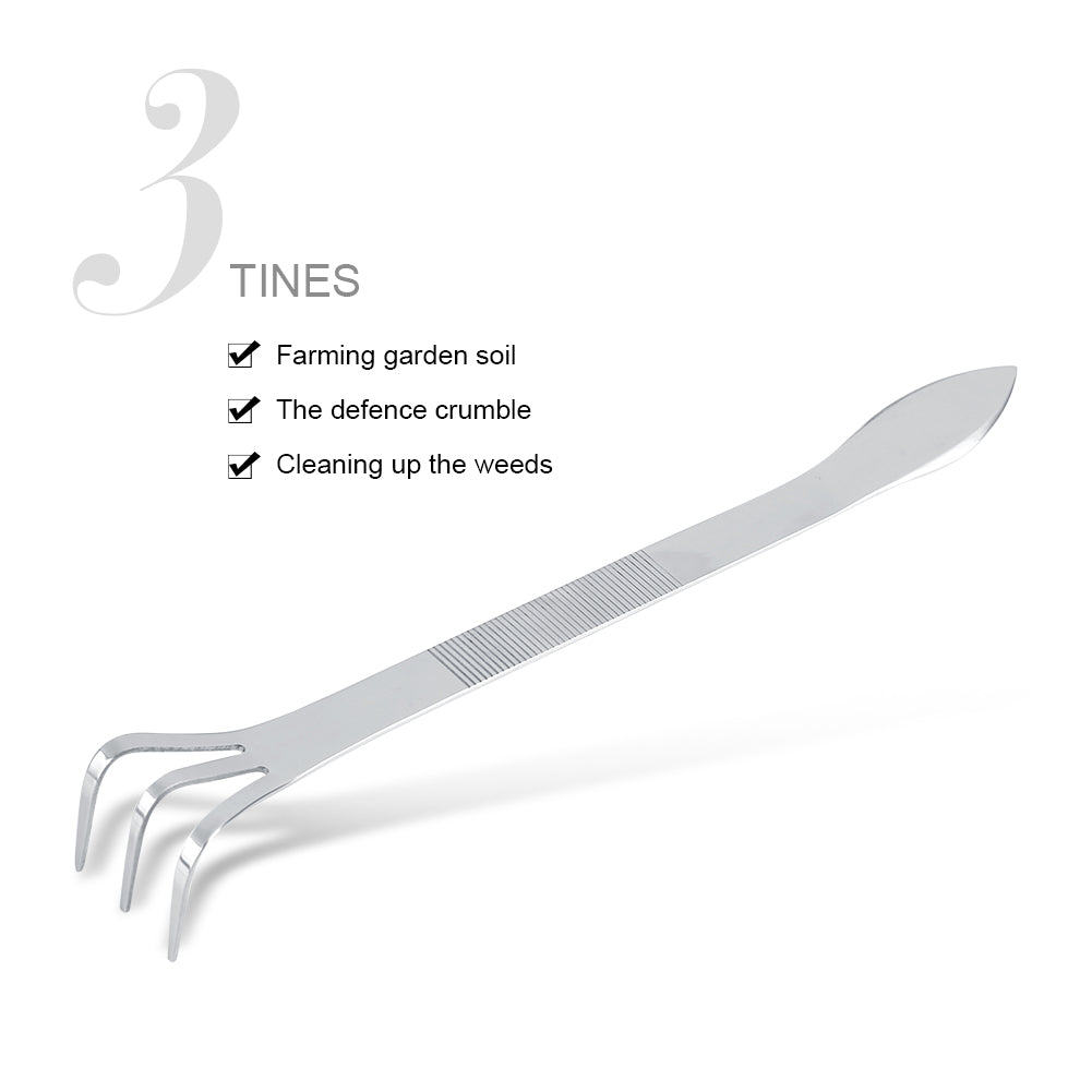 Hand Rake, Mini Rake, Stainless Steel 3 Claws Gardening Rake, For Farming