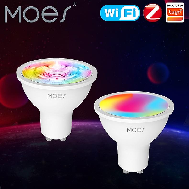 Moestuya Gu10 Wifi Smart Led Bulbs Rgb C+w White 5w Dimmable Lamps Smart Life App Control Light