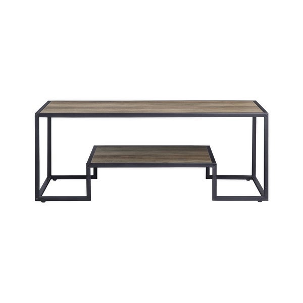 ACME Idella Rectangular Coffee Table in Rustic Oak and Black