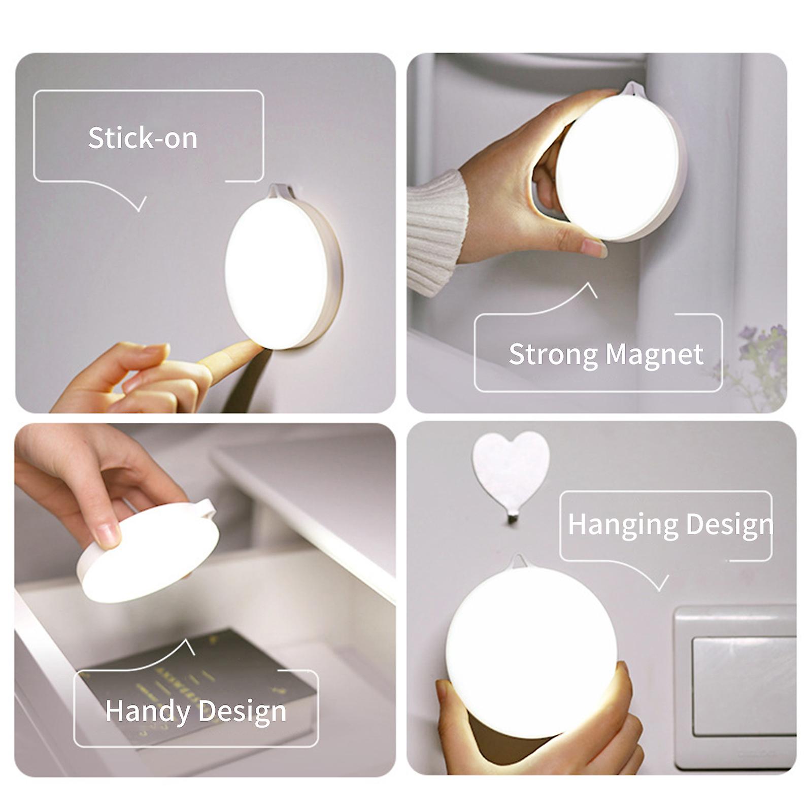 Warm White Led Sensor Light Diy Stick-on Night Light Strong Magnet Wall-mounted Hanging Usb Rechargeable Night Light For Closets Cabinets Kitchen Stai