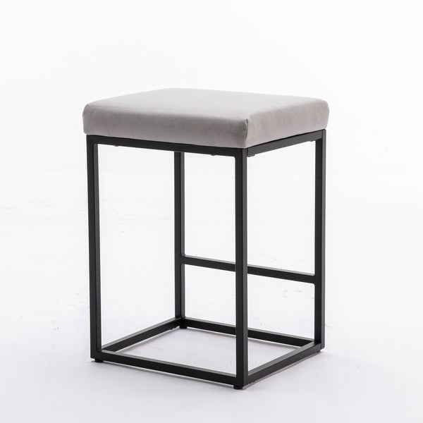 Backless Modern Barstools with Faux Leather