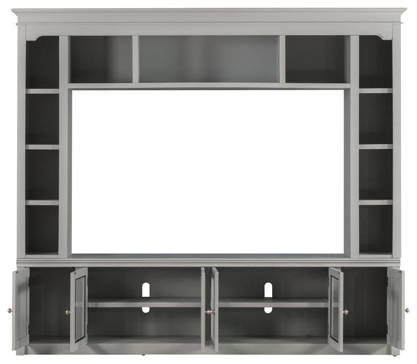 Virginia Gray Entertainment Center for TVs up to 75   Contemporary   Entertainment Centers And Tv Stands   by BisonOffice  Houzz