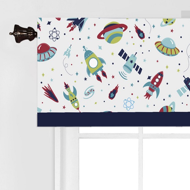 Bacati Space Multicolor Boys Cotton Window Valance