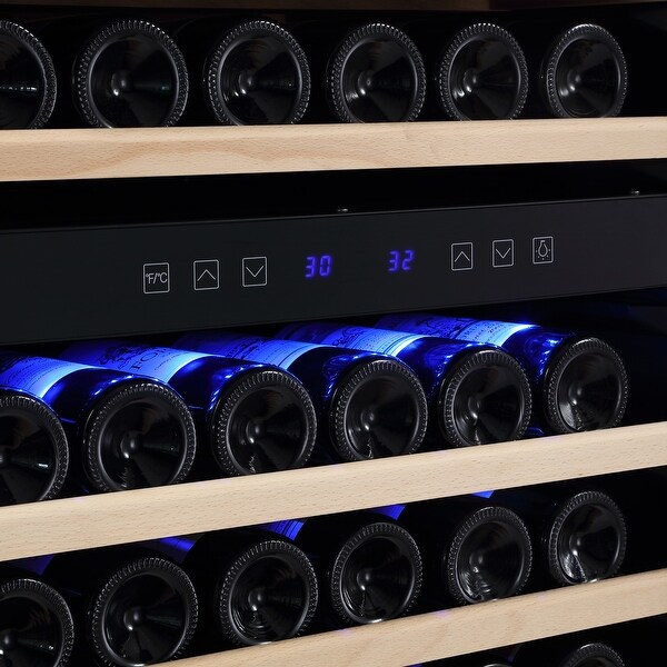 24 in. Dual Zone 116-Bottle Built-In Wine Cooler in Stainless Steel