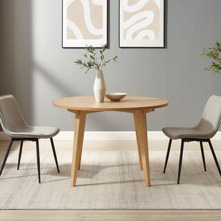 Welwick Designs 45 in. Round English Ash Wood-Top Scandinavian Dining Table (Seats 4) HD9444