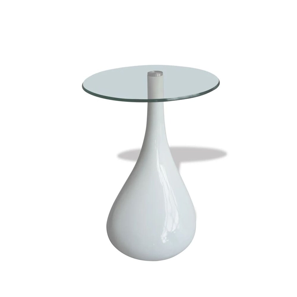 vidaXL Coffee Table End Table Living Room Side Table with Round Glass Top