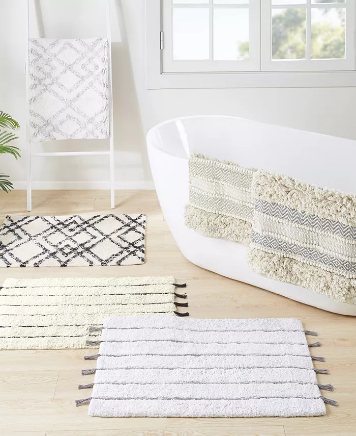 INK+IVY Asher 20x32 Woven Texture Stripe Bath Rug