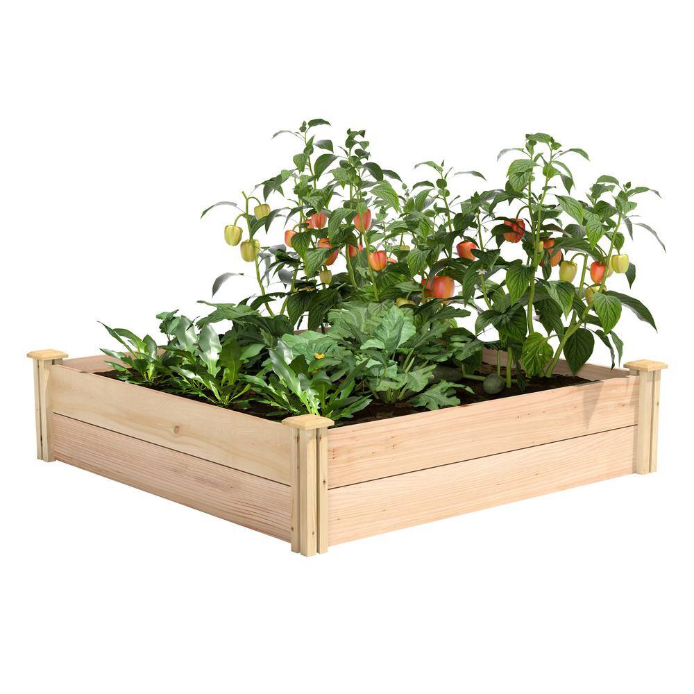 Miracle-Gro 48 in. L x 48 in. W x 11 in. H Cedar Raised Garden Bed RCMG4411