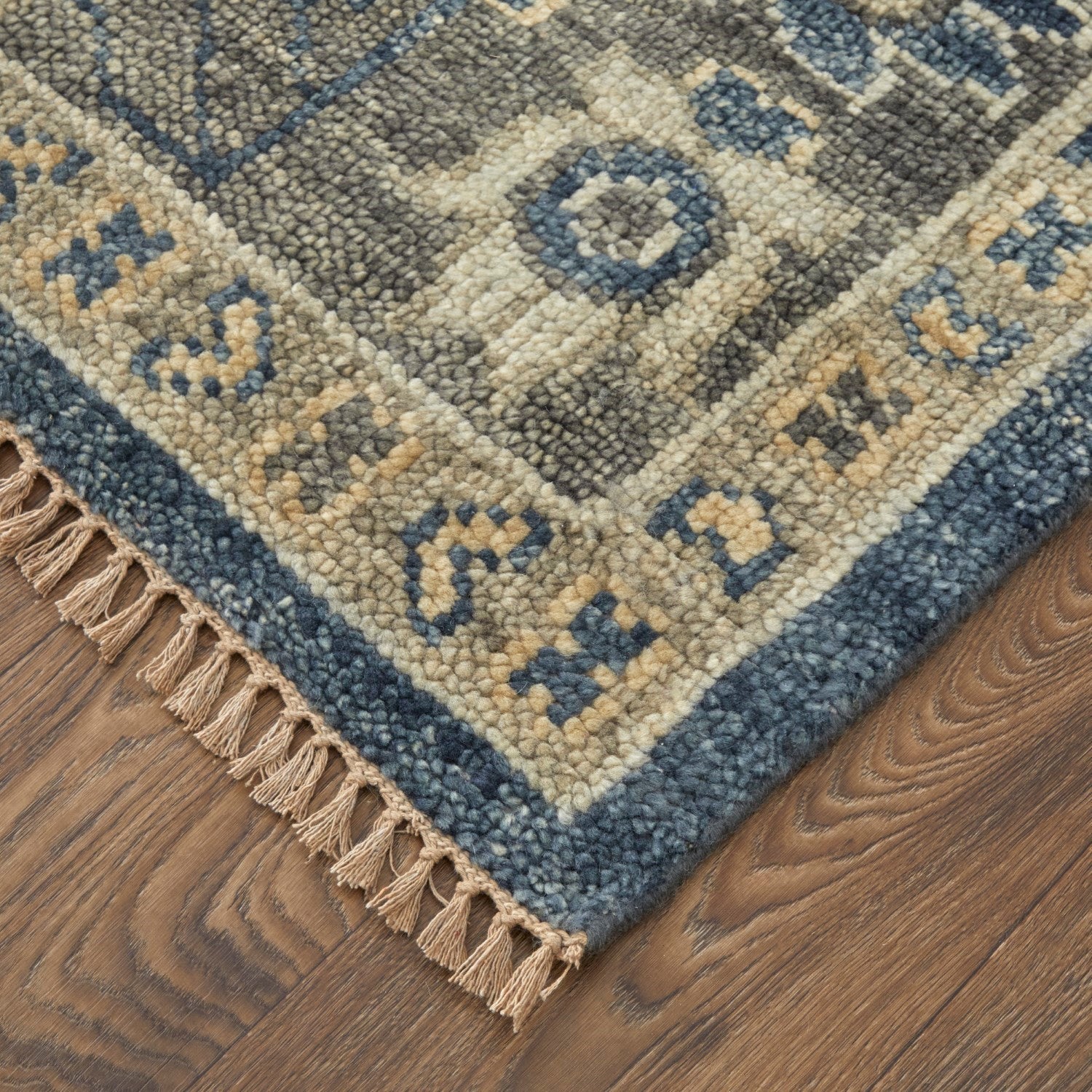 Foxboro Floral/Botanical Hand Knotted Blue / Gray Rug