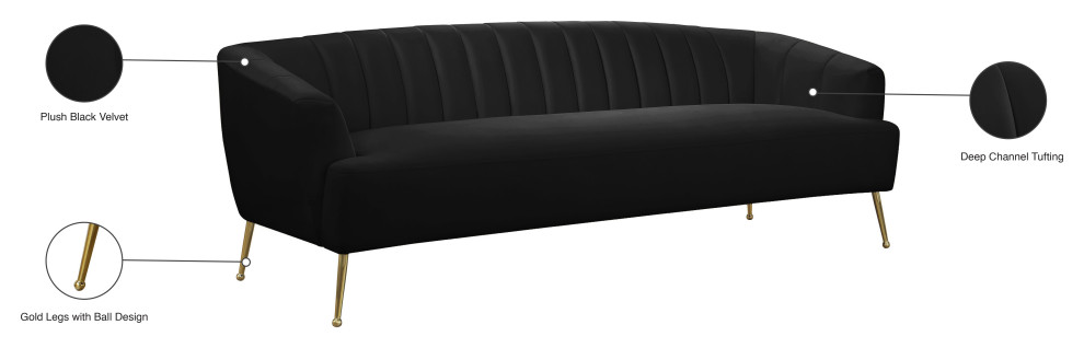 Tori Velvet Chair   Midcentury   Sofas   by Meridian Furniture  Houzz