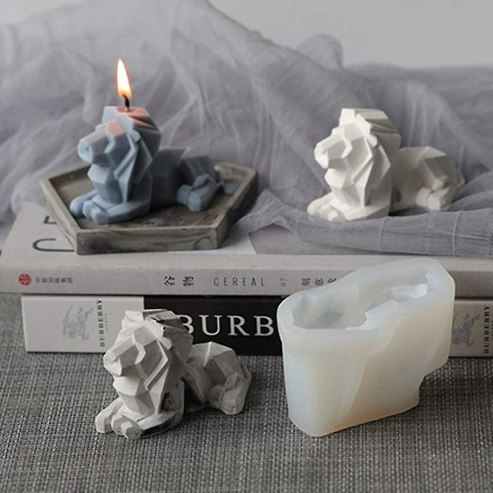 3d Geometric Lion Stencil Candle Mold Silicone Molds For Aromatherapy Candle Making Diy Handmade Soap Mold Plaster Mold Resin Mold