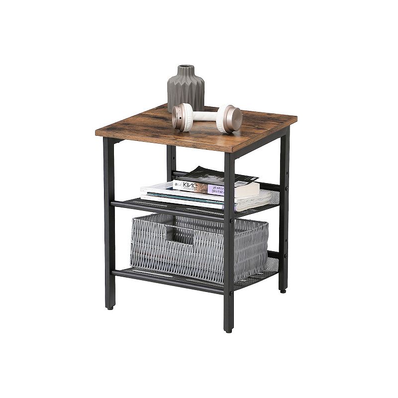 Industrial Mesh Shelves Side Table Set Of 2