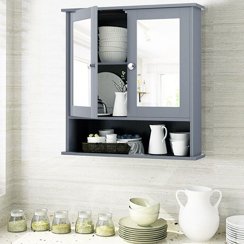 Bathroom Wall Mount Mirror Cabinet Organizer