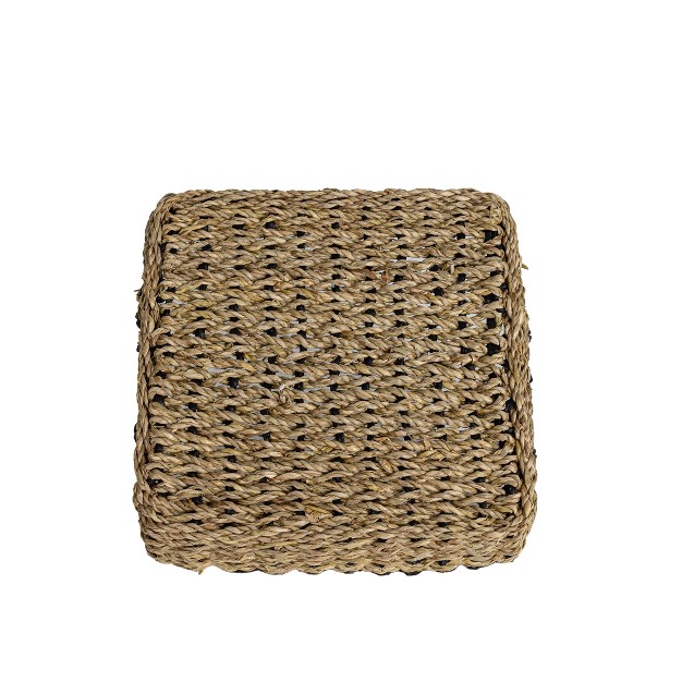 Black Trim Woven Seagrass amp Rope Tray By Foreside Home amp Garden