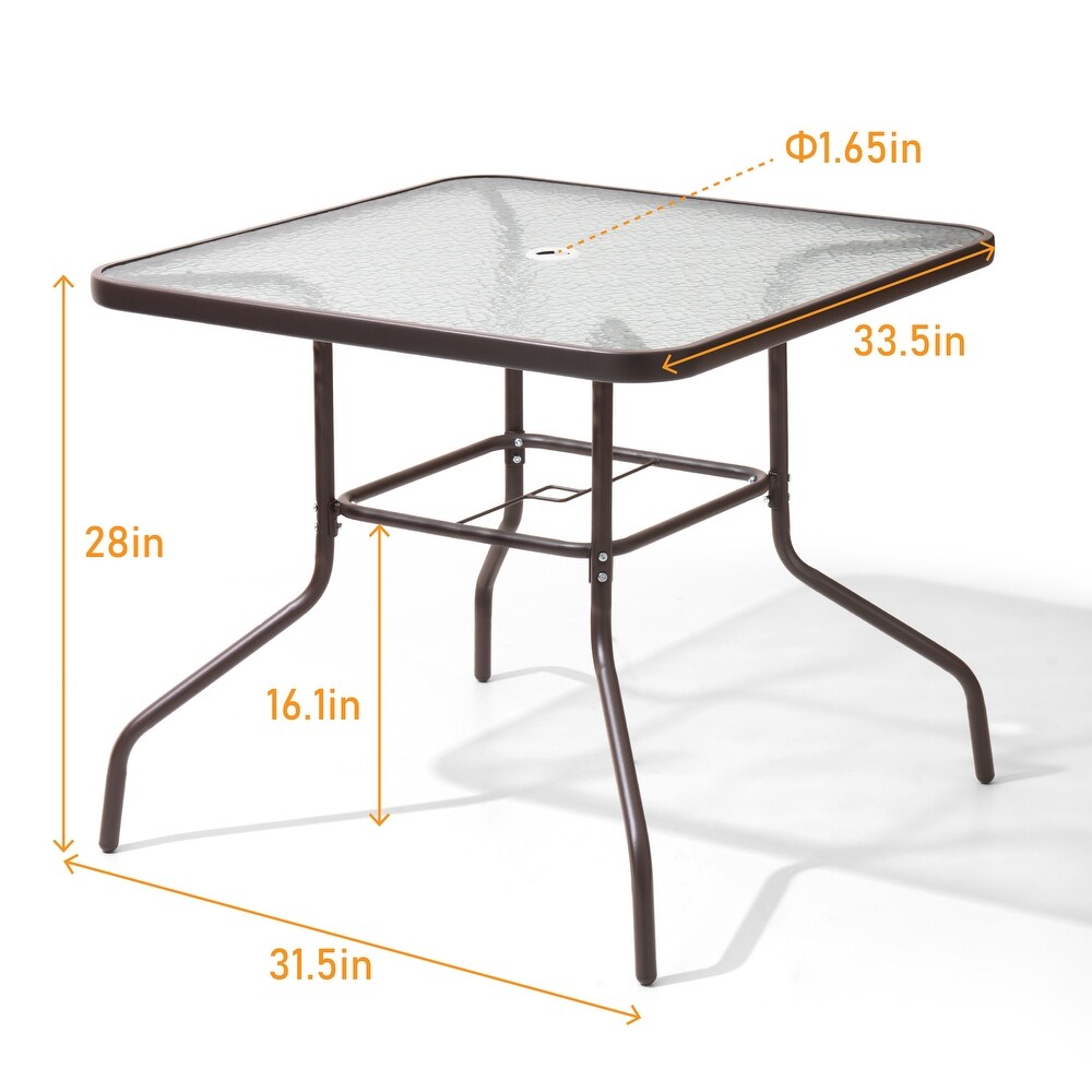 VredHom Patio Dining Table with Umbrella Hole