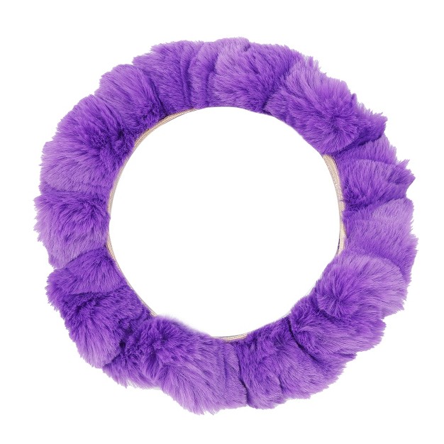 Unique Bargains Winter Warm Faux Fur Car Steering Wheel Cover Replacement Universal