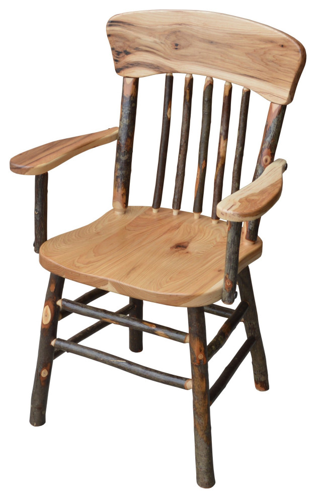 Hickory Panes Back Dining Chair With Arms   Rustic   Dining Chairs   by Furniture Barn USA  Houzz