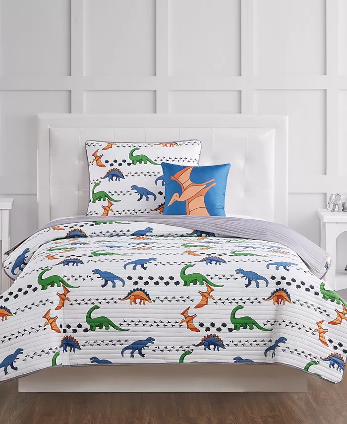 My World Dino Tracks Twin 3 Piece Quilt Set