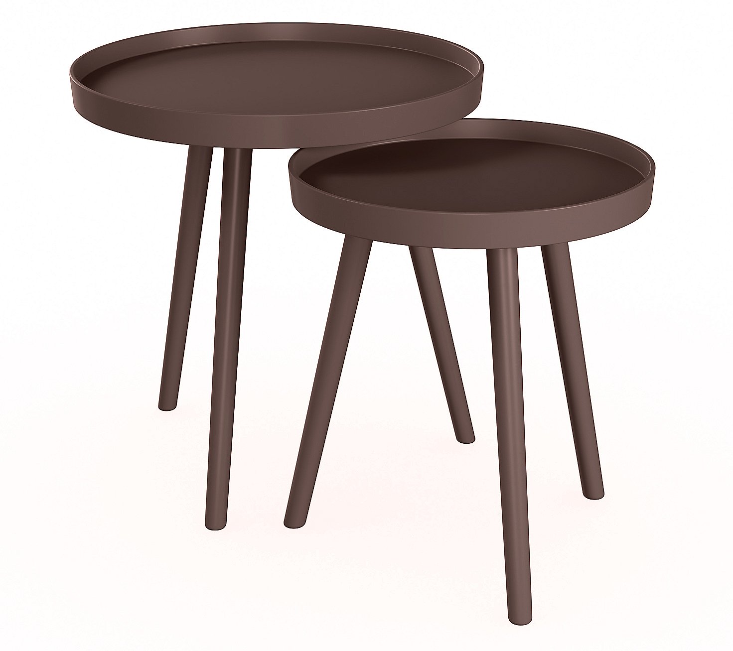 Lavish Home Set of 2 Round Nesting End Tables