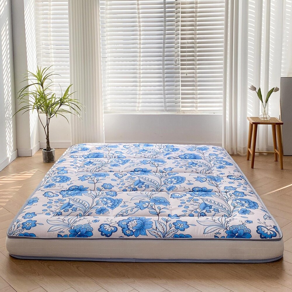 6 inch Floral Pattern Floor Bed Roll Up Futon Mattress