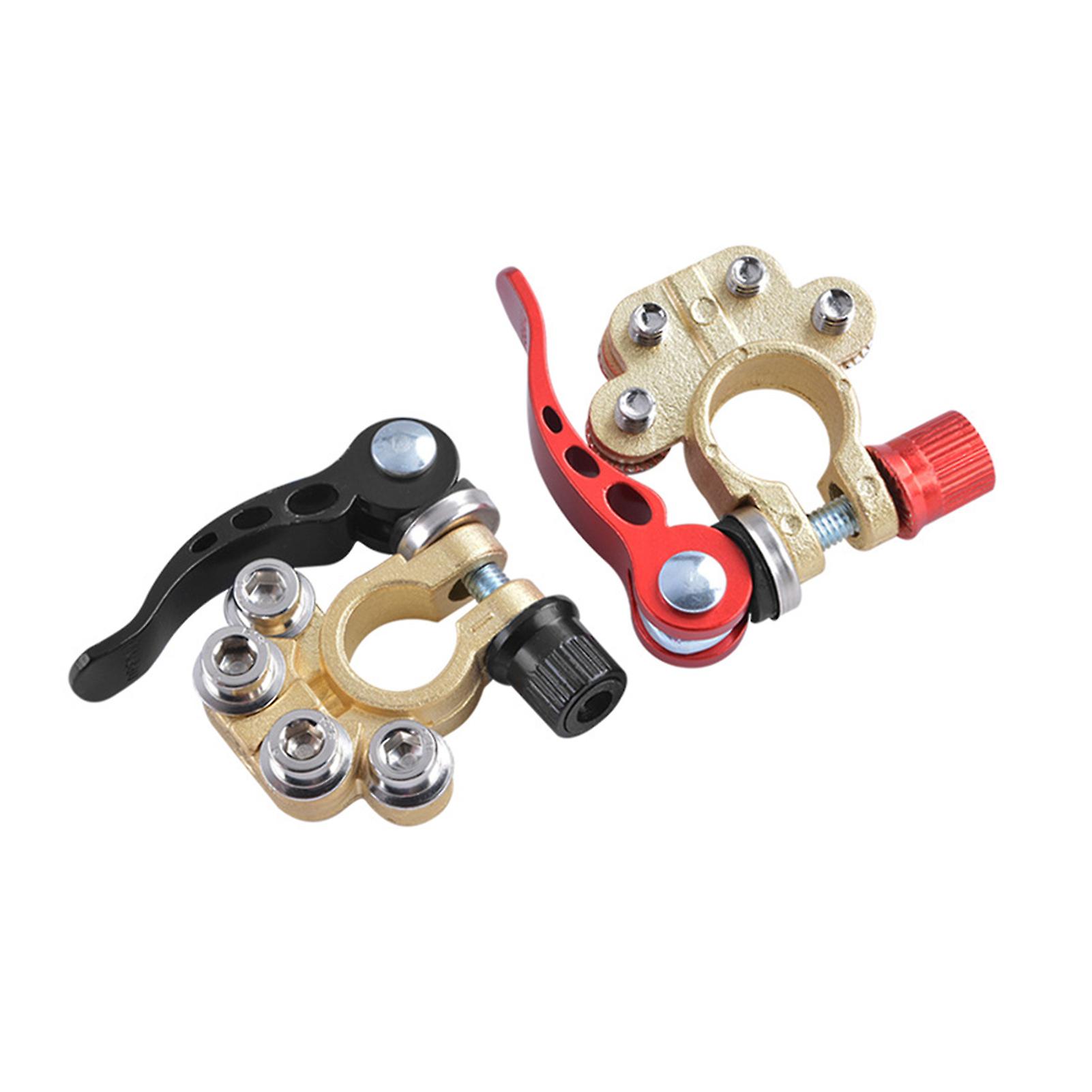 Multicolor 1 Pair Brass Material Automotive Car Top Post Battery Terminals Wire Cable Clamp Terminal Connectors Car Accessories