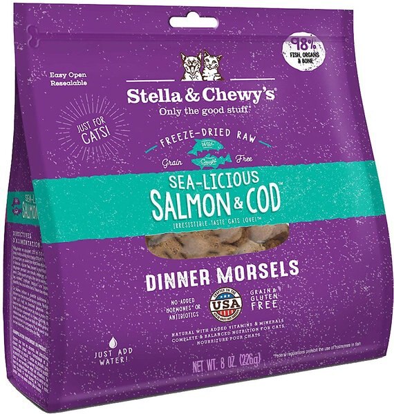 Stella and Chewy's Sea-licious Salmon and Cod Dinner Morsels Freeze-Dried Raw Cat Food