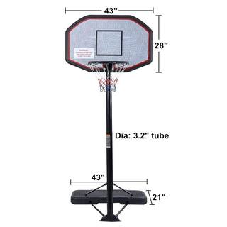 TIRAMISUBEST Indoor and Outdoor Portable Basketball HoopGoal with 6.5 ft. x 10 ft. Height Adjustable and Wheels W1408XY60507