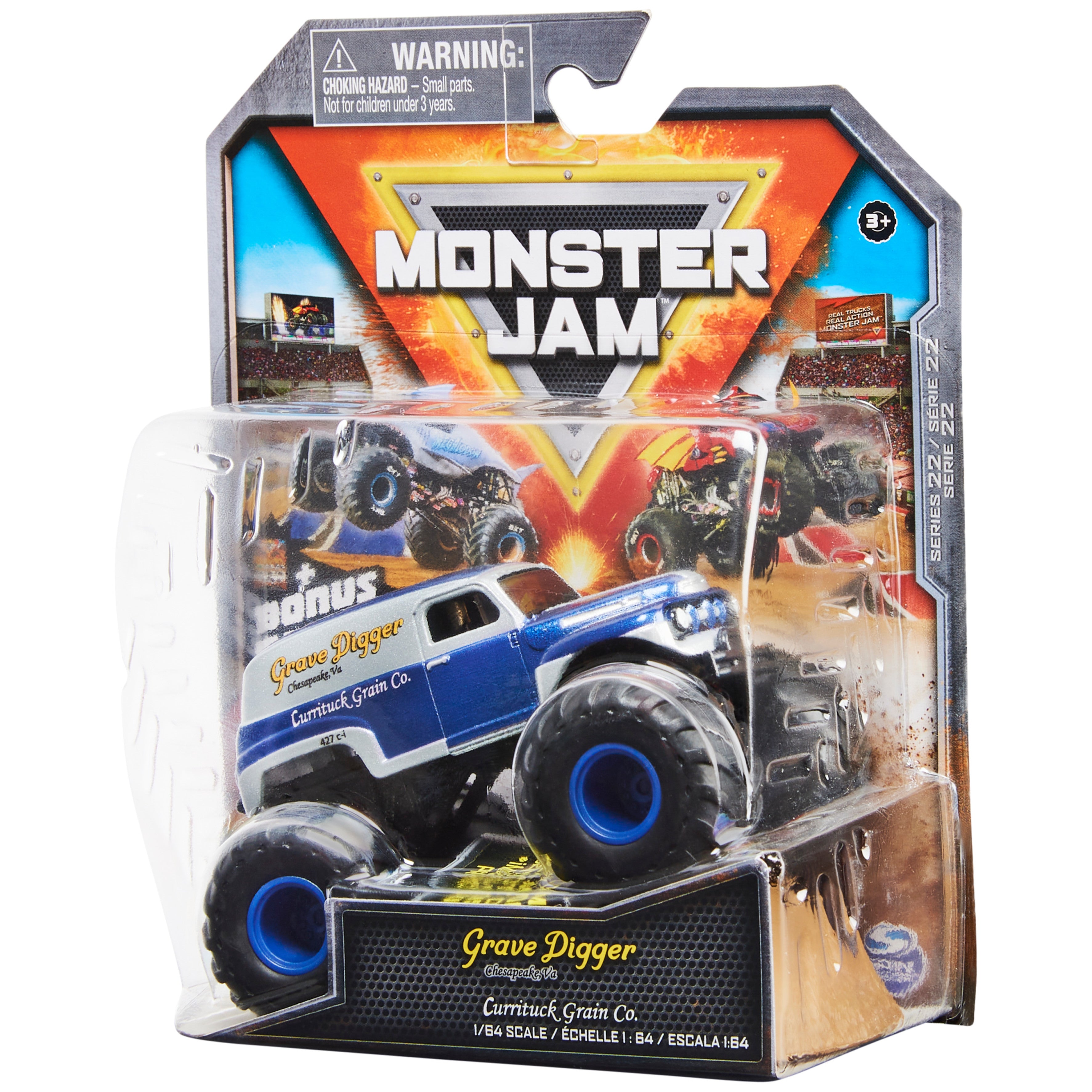 Monster Jam 1:64 Grave Digger Monster Truck， Retro Rebels Series
