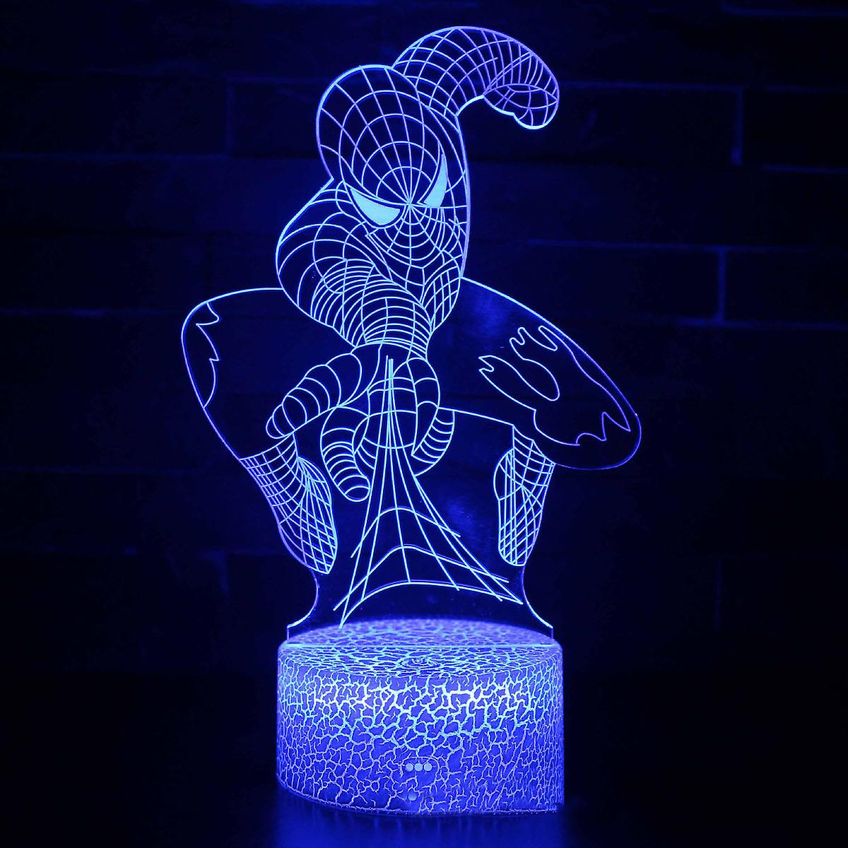 Spidermans Illusion Lamp 3d Night Light With 16 Color Change Remote Control，room Dcor