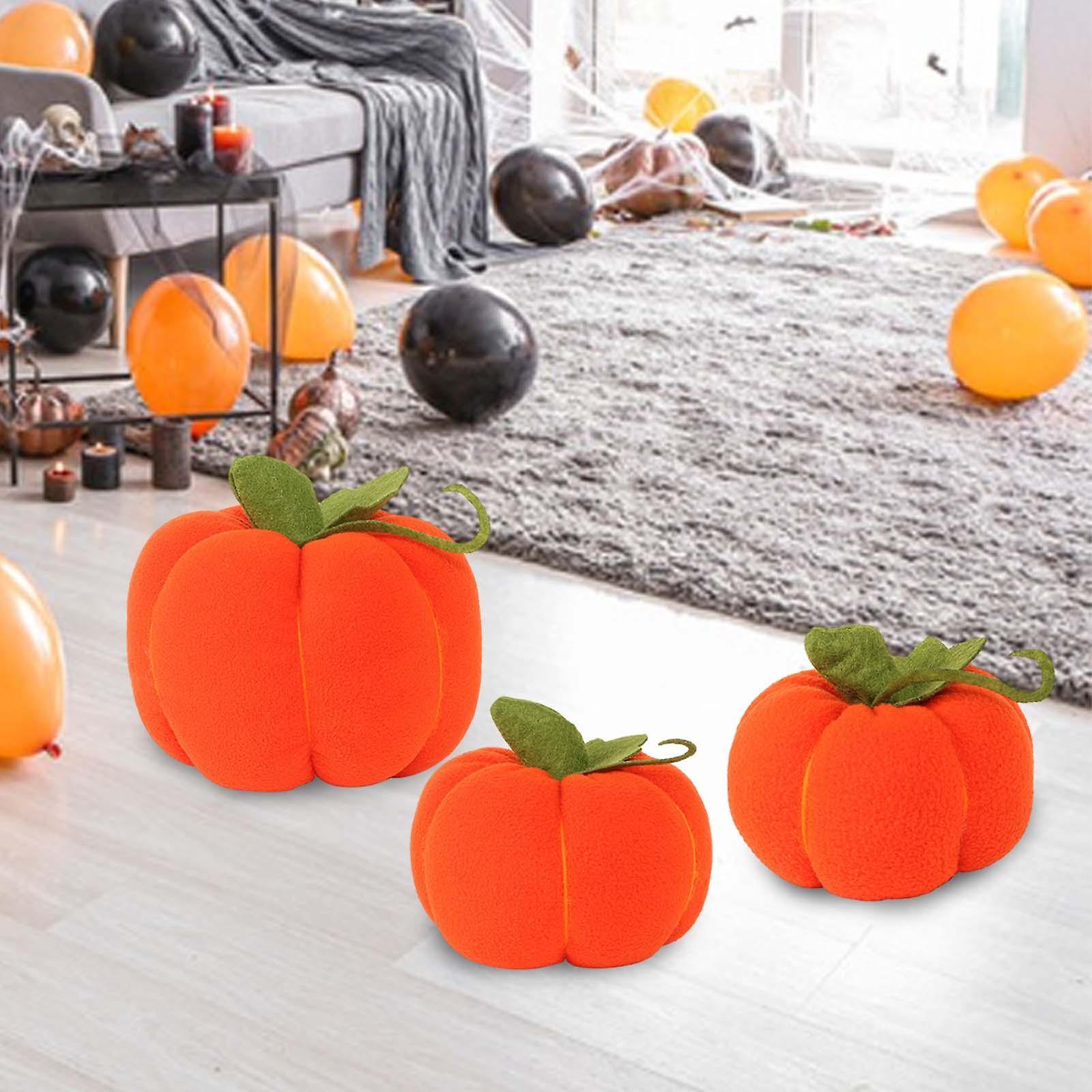 3 Pieces Simulated Pumpkin Plush Toy， Ornaments Fake Pumpkin Soft Creative New