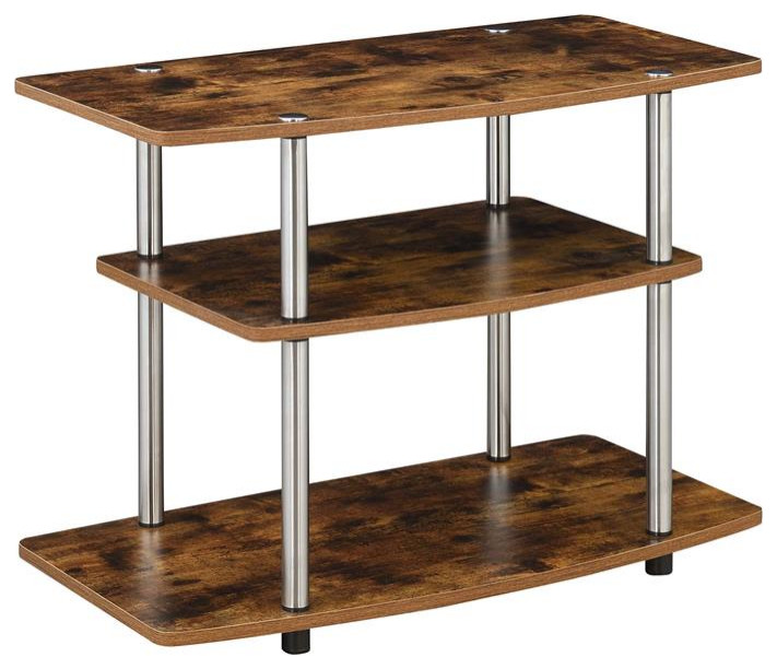 Convenience Concepts Designs2Go Three Tier Wood 32 quotTV Stand in Nutmeg Wood   Contemporary   Entertainment Centers And Tv Stands   by Homesquare  Houzz