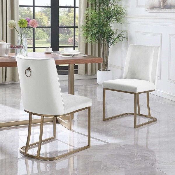 Velvet Upolstered Side Dining Chairs(Set of 2)