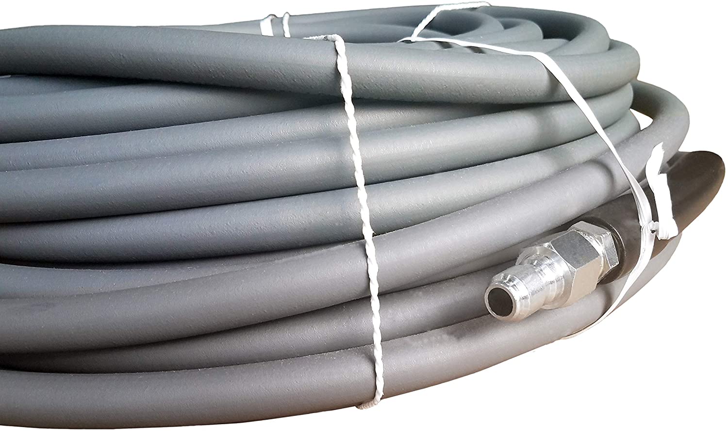 Ultimate Washer 4000 PSI 3/8 inch x 100 FT Grey Non-Marking Abrasion Resistant Pressure Washer Hose w/Quick Connects