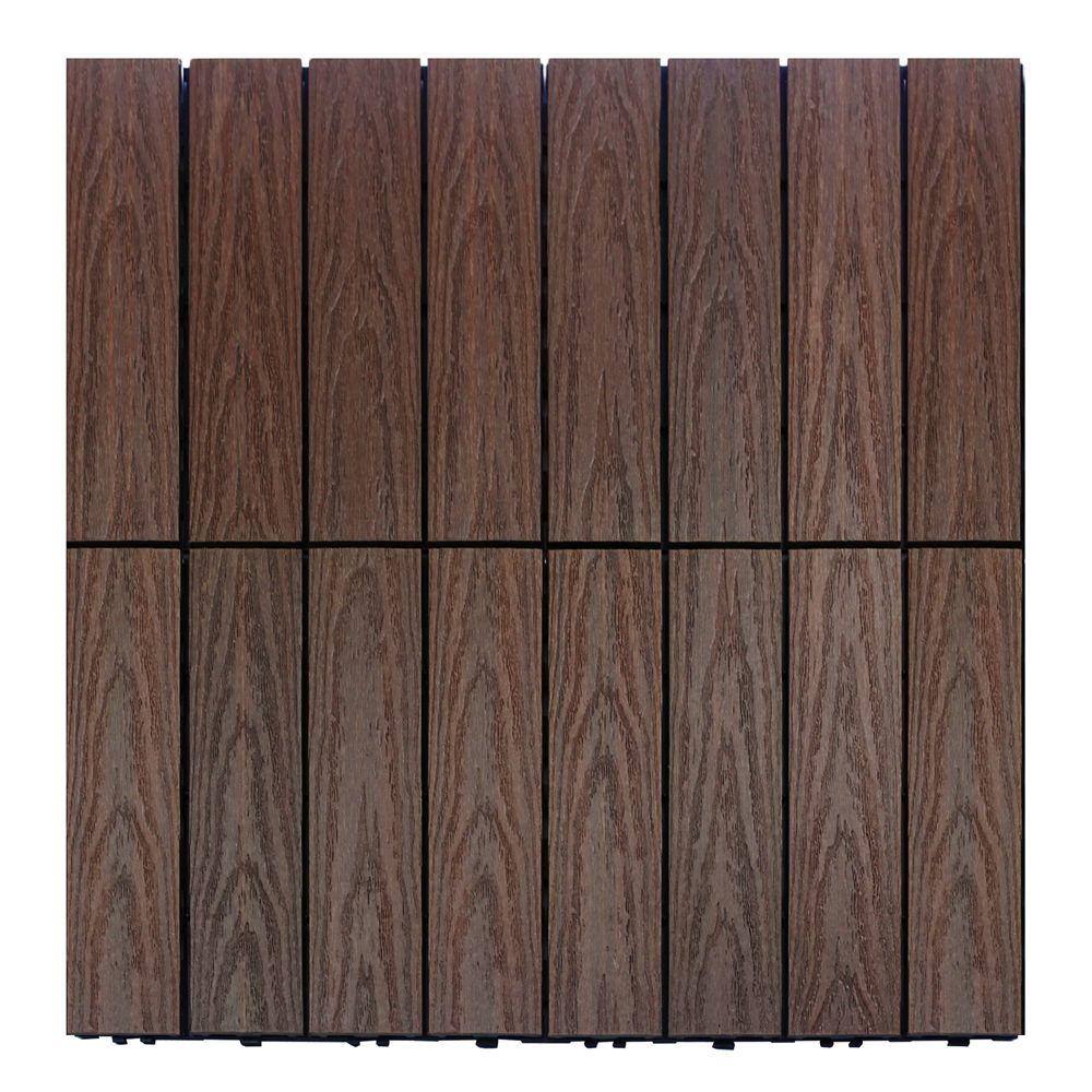 NewTechWood UltraShield Naturale 1 ft. x 1 ft. Quick Deck Outdoor Composite Deck Tile Sample in California Redwood US-QD-ZX-RW-S