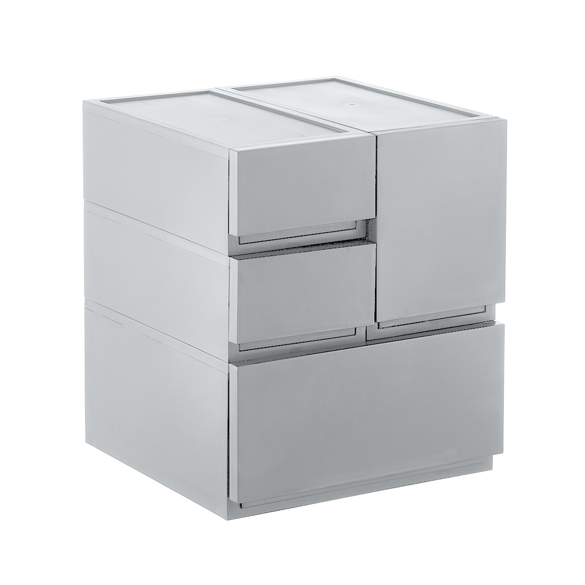 Grey Opaque Modular Stackable Drawers