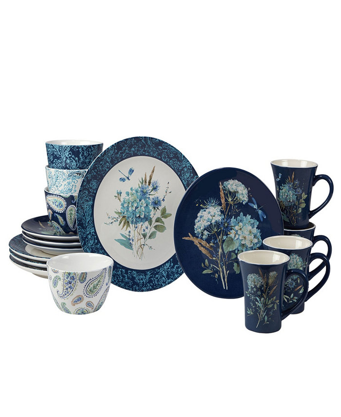 Certified International Bohemian Blue 16 Piece Dinnerware Set