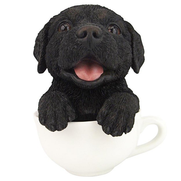 Design Toscano Puppuccino Puppy Collectible Dog Statue Black Lab