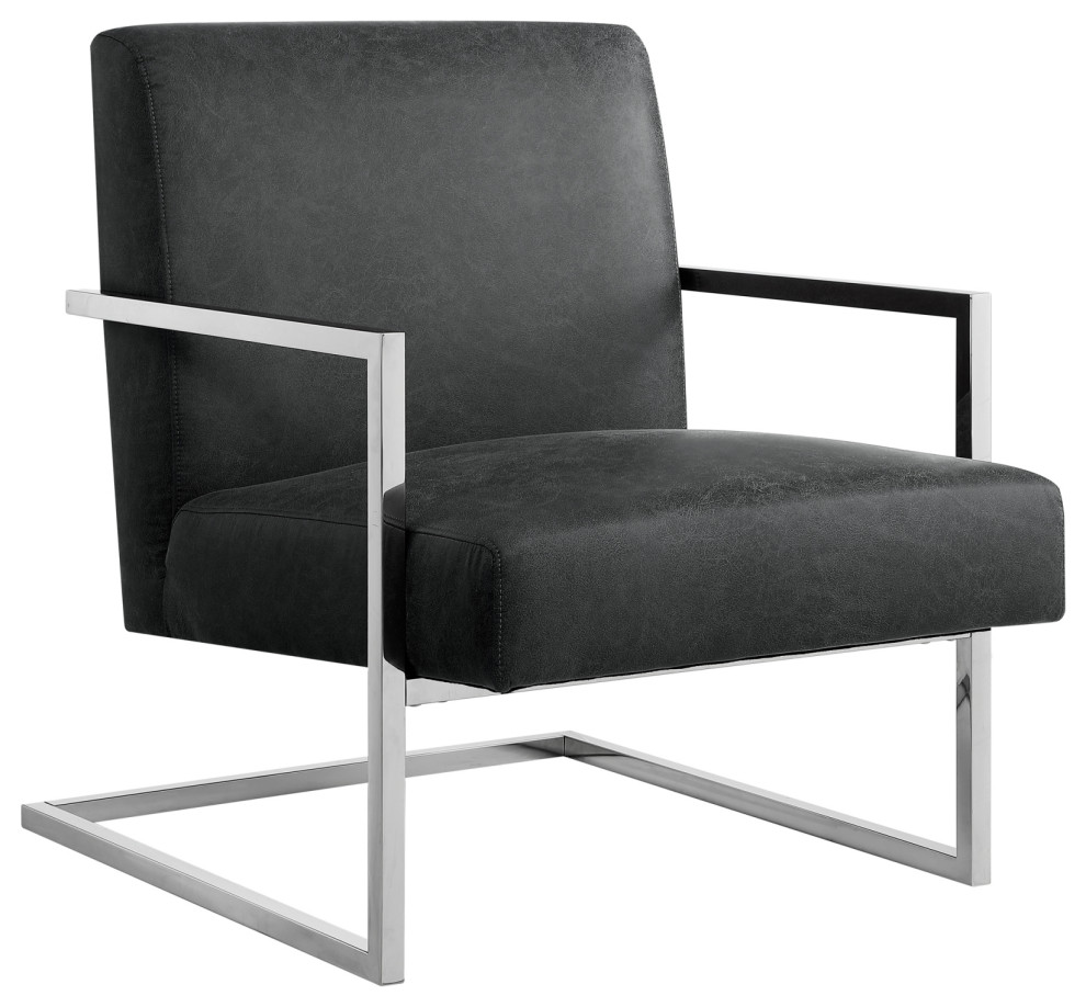 Nicole Miller Leighton Accent Chair With Square Frame   Contemporary   Armchairs And Accent Chairs   by Inspired Home  Houzz