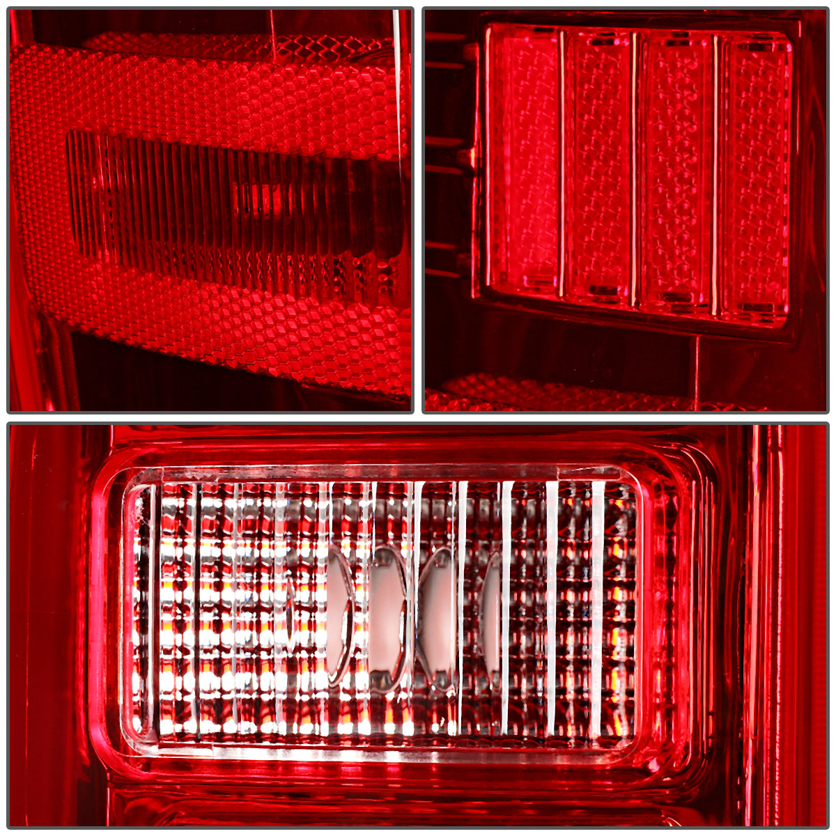 DNA Motoring TL-CSIL15-LED-3D-CH-RD For 2014-2019 Chevy Silverado / GMC Sierra 1500 2500 3500 HD 3D LED Light Bar Tail Lights ( Chrome Housing Red lens )