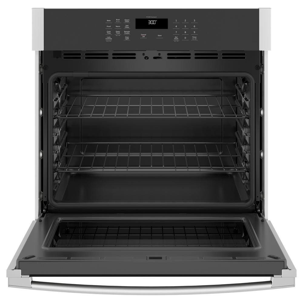 GE 30 in. Smart Single Electric Wall Oven Self-Cleaning in Stainless Steel JTS3000SNSS