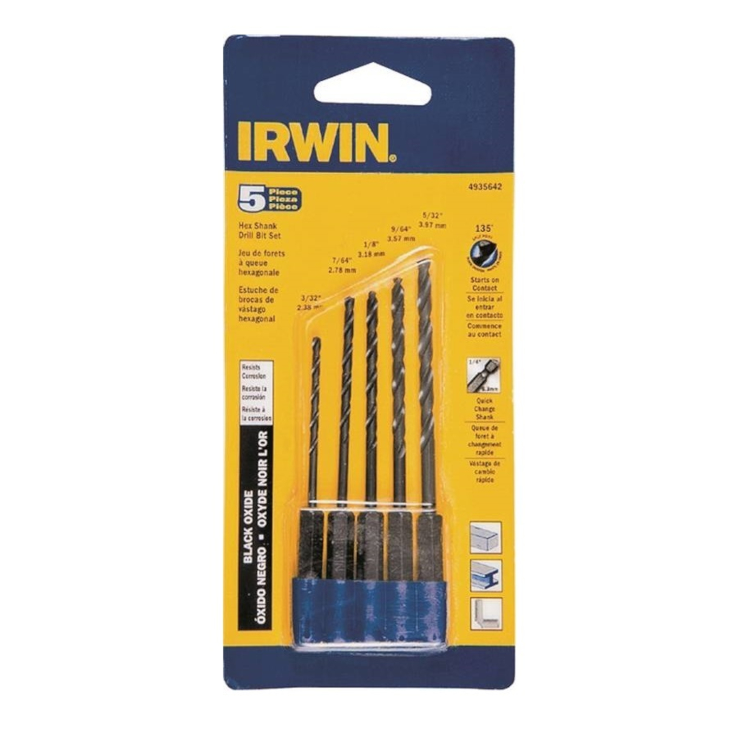 Irwin High Speed Steel Drill Bit Set 5 pc