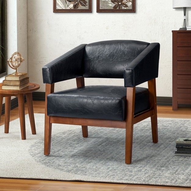 Randolf Vegan Leather Armchair With Special Arms Artful Living Design