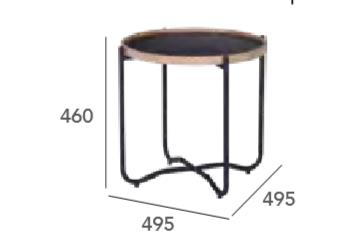 TANIX Side Table - Round - Black