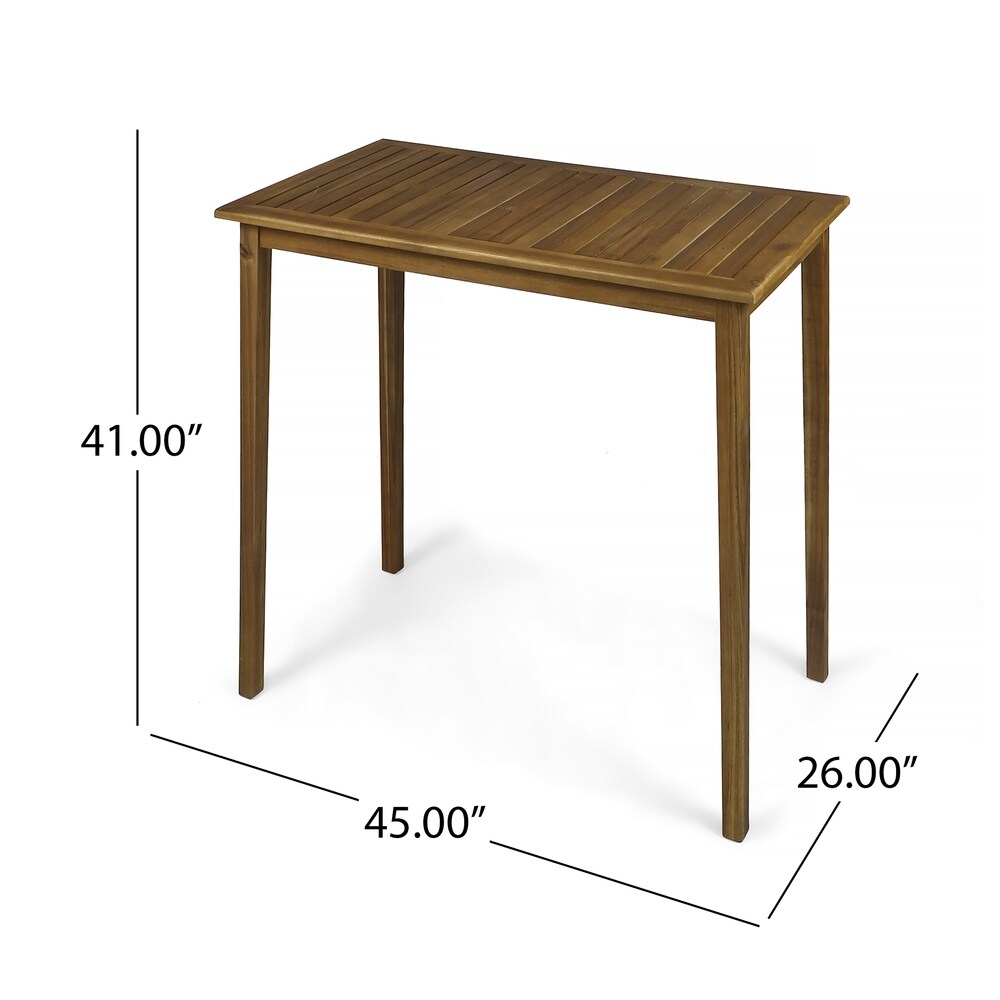 Polaris Outdoor Minimalist Acacia Wood Bar Table by Christopher Knight Home   26.00\