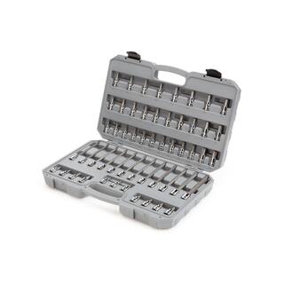 TEKTON 38 in. Drive Hex Torx Phillips Slotted Square Bit Socket Set (53-Piece) SHB91311