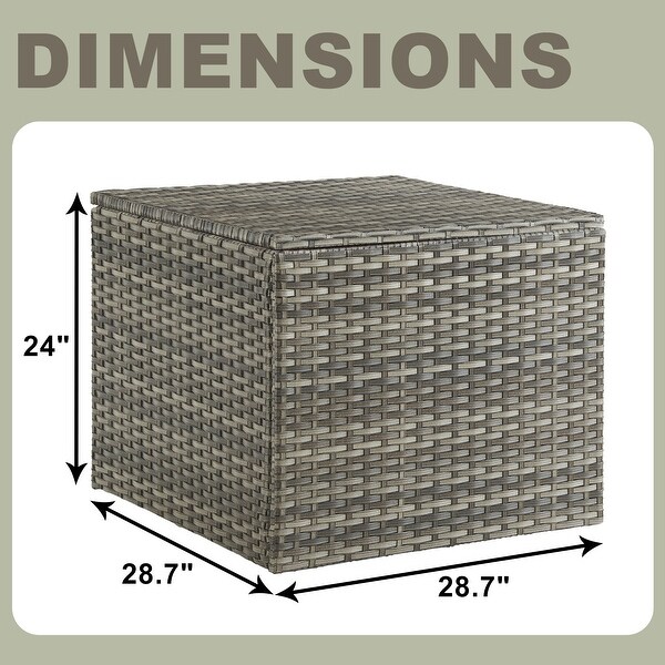 Outdoor Storage Box，Patio Rattan Deck Box