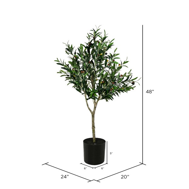 Vickerman Artificial Green Olive Tree In Pot