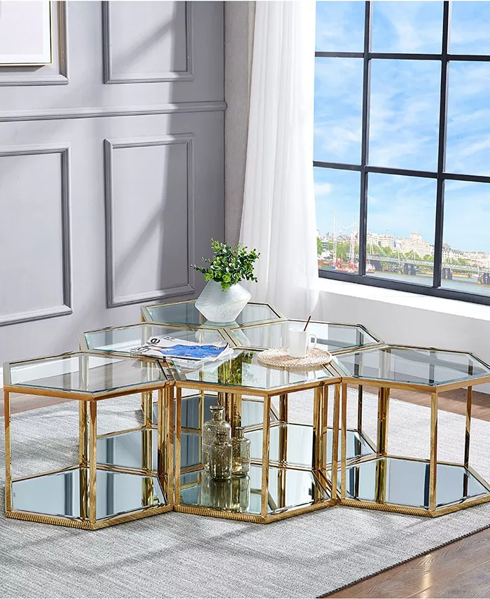 Best Master Furniture Radha Modular Hexagonal Coffee Table 24