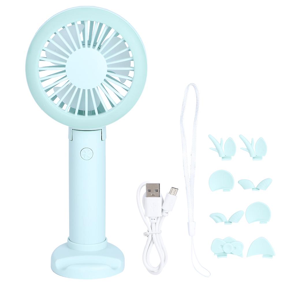 Handheld Folding Fan Mini Table Fan USB Charging for Travel Office RoomGreen