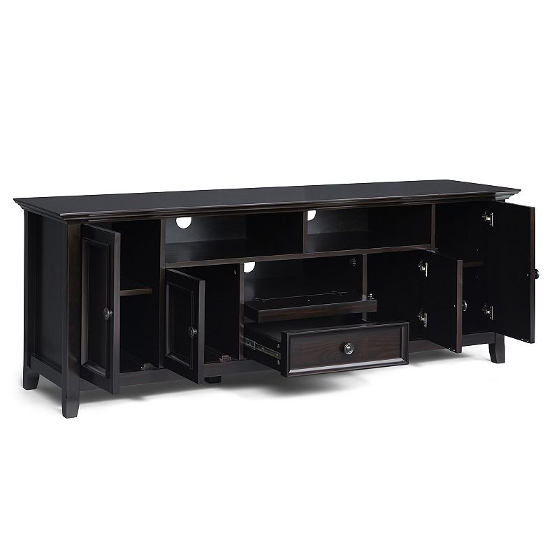 Simpli Home Amherst Transitional TV Media Stand in Hickory Brown